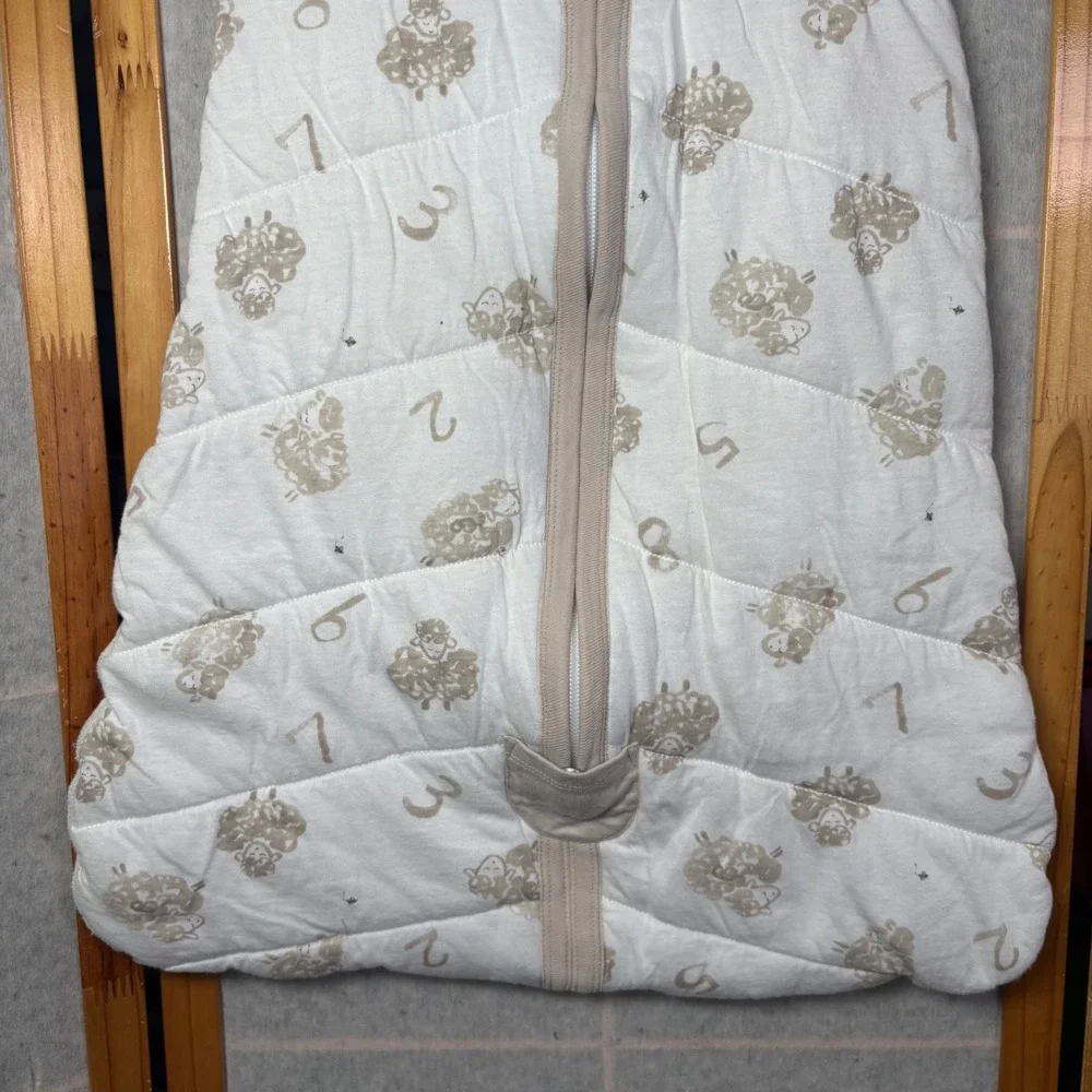Burt's Bees‎ Baby Beekeeper Sleep Sack S White Tan Sheep Organic Cotton Quilted